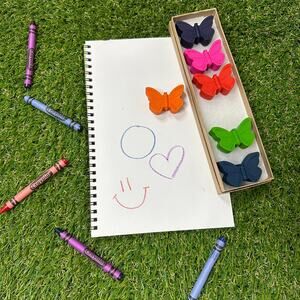 2/$30 Butterfly Crayons (6), Kids Boys Girls Pretty Unique Colorful B-day Gift